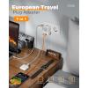 imageTESSAN European Travel Plug Adapter USB C 3 Pack US to Europe Plug Adaptor with 4 AC Outlets 3 USB Charging Ports Type C Power Adapter for USA to EU Euro Spain France Iceland Italy Germany GreeceGreyType C