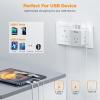 imageTESSAN European UK Travel Plug Adapter Kit Universal Detachable Travel Adapter with 3 USB 1 PD 20W and 3 AC Outlets Type C G E F Europe Ireland Power Adaptor US to EU Italy France Greece Spainwhitegrey