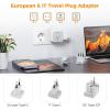 imageTESSAN European UK Travel Plug Adapter Kit Universal Detachable Travel Adapter with 3 USB 1 PD 20W and 3 AC Outlets Type C G E F Europe Ireland Power Adaptor US to EU Italy France Greece Spaingreywhite