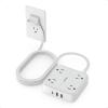 imageTESSAN Flat Plug Extension Cord 5 Ft TESSAN Surge Protector Power Strip Ring Pull with 3 USB 1 USB C 4 Outlets 900 Joules Protection Desktop Charging Station for Home Office College Dorm RoomGrey