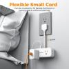 imageTESSAN Multi Plug Wall Outlet Extender 6 inch Short Extension Cord Flat Plug Splitter with 4 AC 3 USB 1 USB C Charging Ports Multiple Outlet Small Power Strip for Home Office Dorm RoomWhite