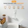 imageTESSAN Multi Plug Wall Outlet Extender 6 inch Short Extension Cord Flat Plug Splitter with 4 AC 3 USB 1 USB C Charging Ports Multiple Outlet Small Power Strip for Home Office Dorm RoomGrey
