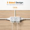 imageTESSAN Multi Plug Wall Outlet Extender 6 inch Short Extension Cord Flat Plug Splitter with 4 AC 3 USB 1 USB C Charging Ports Multiple Outlet Small Power Strip for Home Office Dorm RoomGrey