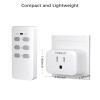 imageTESSAN Remote Control Outlet Plug Wireless Light Switch with 2 Independent Sockets ONOff Remote Outlet Switch for Indoor Lights Lamps Fans Home Small Appliances 100 Ft Range1875WRectangle1AC