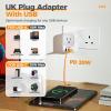 imageTESSAN South Africa Power Adapter Type M Plug Adaptor with 4 American Outlets 3 USB Charger 1 USB C Port for US to Bhutan Botswana Namibia NepalType GUK IrelandFoldable