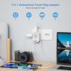 imageTESSAN South Africa Power Adapter Type M Plug Adaptor with 4 American Outlets 3 USB Charger 1 USB C Port for US to Bhutan Botswana Namibia NepalType Jwhitegrey