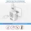 imageTESSAN South Africa Power Adapter Type M Plug Adaptor with 4 American Outlets 3 USB Charger 1 USB C Port for US to Bhutan Botswana Namibia NepalType Jwhitegrey