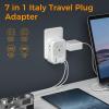 imageTESSAN South Africa Power Adapter Type M Plug Adaptor with 4 American Outlets 3 USB Charger 1 USB C Port for US to Bhutan Botswana Namibia NepalType Lwhite gray