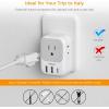 imageTESSAN South Africa Power Adapter Type M Plug Adaptor with 4 American Outlets 3 USB Charger 1 USB C Port for US to Bhutan Botswana Namibia NepalType Lwhite gray