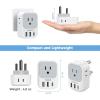 imageTESSAN South Africa Power Adapter Type M Plug Adaptor with 4 American Outlets 3 USB Charger 1 USB C Port for US to Bhutan Botswana Namibia NepalType Mgreywhite