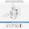 imageTESSAN South Africa Power Adapter Type M Plug Adaptor with 4 American Outlets 3 USB Charger 1 USB C Port for US to Bhutan Botswana Namibia NepalType Mgreywhite