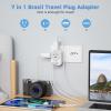 imageTESSAN South Africa Power Adapter Type M Plug Adaptor with 4 American Outlets 3 USB Charger 1 USB C Port for US to Bhutan Botswana Namibia NepalType Ngrey white