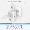 imageTESSAN South Africa Power Adapter Type M Plug Adaptor with 4 American Outlets 3 USB Charger 1 USB C Port for US to Bhutan Botswana Namibia NepalType Ngrey white