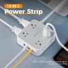 imageTESSAN Surge Protector Power Strip 5 FT Extension Cord with Multiple Outlets Flat Plug 4 USB 2 USB C and 8 AC Outlets 900 Joules Protection Wall Mount Charging Station for Home Office Dorm