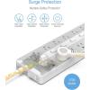 imageTESSAN Surge Protector Power Strip 6 Individual Switches and 12 Outlets 6 FT Extension Cord with Multiple Outlets 1875W Max Desktop Power Strip 1700J Surge Protection Mountable Design for Officewhitegrey