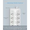 imageTESSAN Surge Protector Power Strip 6 Individual Switches and 12 Outlets 6 FT Extension Cord with Multiple Outlets 1875W Max Desktop Power Strip 1700J Surge Protection Mountable Design for Officewhitegrey