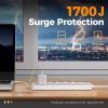 imageTESSAN Surge Protector Power Strip 6 Individual Switches and 12 Outlets 6 FT Extension Cord with Multiple Outlets 1875W Max Desktop Power Strip 1700J Surge Protection Mountable Design for Officewhitegrey