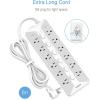 imageTESSAN Surge Protector Power Strip 6 Individual Switches and 12 Outlets 6 FT Extension Cord with Multiple Outlets 1875W Max Desktop Power Strip 1700J Surge Protection Mountable Design for Officewhitegrey