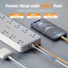 imageTESSAN Surge Protector Power Strip Extension Cord with Multiple Outlets 12 AC Outlets 3 USB Ports1 USB C Flat Wall Plug 5 Ft 1700 Joules Protection for Home Office Dorm Room Essentials