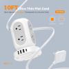 imageTESSAN Surge Protector Power Strip Tower Flat Plug Extension Cord 10 Ft with 8 AC Multiple Outlets 4 USB Ports 1 USB C 1050J Protection Desk Charging Station for Home Office Supplies Dorm RoomGrey