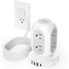 imageTESSAN Surge Protector Power Strip Tower Flat Plug Extension Cord 10 Ft with 8 AC Multiple Outlets 4 USB Ports 1 USB C 1050J Protection Desk Charging Station for Home Office Supplies Dorm RoomGrey