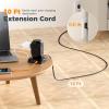 imageTESSAN Surge Protector Power Strip Tower Flat Plug Extension Cord 10 Ft with 8 AC Multiple Outlets 4 USB Ports 1 USB C 1050J Protection Desk Charging Station for Home Office Supplies Dorm RoomBlack