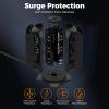 imageTESSAN Surge Protector Power Strip Tower with 3 USB Ports 11 Outlets 1875W15A Black Extension Cord 6 Feet 1050J Protection Desktop Charging Station for Office School Dorm Room EssentialsBlack