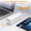 imageTESSAN Surge Protector Power Strip with USB Ultra Thin Flat Plug 6 FT Extension Cord with 9 Outlets 3 USB1 USB C 1050 J Surge Protector Charging Station for IndoorOffice Dorm Room EssentialsWhite