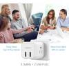 imageTESSAN US to UK Plug Adapter Type G UK Travel Plug Adapter Ireland Scotland Dubai Power Adaptor with 3 Outlets and 2 USB Ports USA to England London British Qatar Kenya Outletgraywhite