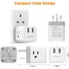 imageTESSAN US to UK Plug Adapter Type G UK Travel Plug Adapter Ireland Scotland Dubai Power Adaptor with 3 Outlets and 2 USB Ports USA to England London British Qatar Kenya Outletgrey white