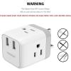 imageTESSAN US to UK Plug Adapter Type G UK Travel Plug Adapter Ireland Scotland Dubai Power Adaptor with 3 Outlets and 2 USB Ports USA to England London British Qatar Kenya Outletgrey white
