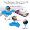 imageTESSAN US to UK Plug Adapter Type G UK Travel Plug Adapter Ireland Scotland Dubai Power Adaptor with 3 Outlets and 2 USB Ports USA to England London British Qatar Kenya OutletWhite Gray  Type I