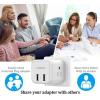 imageTESSAN US to UK Plug Adapter Type G UK Travel Plug Adapter Ireland Scotland Dubai Power Adaptor with 3 Outlets and 2 USB Ports USA to England London British Qatar Kenya OutletWhite Gray  Type I