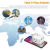 imageTESSAN US to UK Plug Adapter Type G UK Travel Plug Adapter Ireland Scotland Dubai Power Adaptor with 3 Outlets and 2 USB Ports USA to England London British Qatar Kenya Outletgrey white