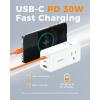 imageTESSAN USB Charging Station PD 30W Flat Plug USB C Charger Blocks with 3 AC Outlets Desktop Phone Fast Charger with 5FT Extension Cord for Phone Tablet Laptop Travel Office5 Feet 30W
