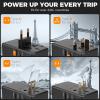 imageTESSAN Universal Travel Adapter 100W GaN International Power Adaptor with 4 USB Ports 2 USB C Worldwide Plug Adapter for US to EU Europe UK AUS France Italy Spain IrelandType C G A I Black