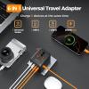 imageTESSAN Universal Travel Adapter 28W International Power Adapter with 5 USB Ports 3 USB C Travel Plug Adaptor Worldwide for US to Europe UK France Germany Spain Australia Type C G A I Black