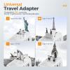 imageTESSAN Universal Travel Adapter 35W International Plug Adapter Builtin 1 USB C Cable 4 USB Ports Travel Adaptor Worldwide for US to European EU UK AUS IrelandType CGAIgreywhite