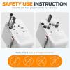 imageTESSAN Universal Travel Adapter 35W International Plug Adapter Builtin 1 USB C Cable 4 USB Ports Travel Adaptor Worldwide for US to European EU UK AUS IrelandType CGAIgreywhite