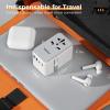 imageTESSAN Universal Travel Adapter 35W International Plug Adapter Builtin 1 USB C Cable 4 USB Ports Travel Adaptor Worldwide for US to European EU UK AUS IrelandType CGAIgreywhite