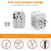 imageTESSAN Universal Travel Adapter International Power Adapter with 4 USB Ports 1 USB C Worldwide Plug Adaptor Wall Charger for USA to Europe UK France Germany Spain Ireland AustraliaType CGAIGray