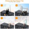 imageTESSAN Universal Travel Adapter International Power Adapter with 4 USB Ports 1 USB C Worldwide Plug Adaptor Wall Charger for USA to Europe UK France Germany Spain Ireland AustraliaType CGAIBlackOrange140W