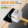 imageTESSAN Universal Travel Adapter International Power Adapter with 4 USB Ports 1 USB C Worldwide Plug Adaptor Wall Charger for USA to Europe UK France Germany Spain Ireland AustraliaType CGAIWhite65W
