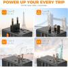 imageTESSAN Universal Travel Adapter International Power Adapter with 4 USB Ports 1 USB C Worldwide Plug Adaptor Wall Charger for USA to Europe UK France Germany Spain Ireland AustraliaType CGAIBlack65W