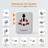 imageTESSAN Universal Travel Adapter International Power Adapter with Extra 2 Prong AC Outlet 5 USB Ports 3 USB C 28W Worldwide Plug Adaptor for US to Europe UK Australia Ireland Type C G A I2 USB A  3 USB C
