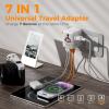 imageTESSAN Universal Travel Adapter International Power Adapter with Extra 2 Prong AC Outlet 5 USB Ports 3 USB C 28W Worldwide Plug Adaptor for US to Europe UK Australia Ireland Type C G A I2 USB A  3 USB C28W