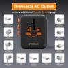 imageTTESSAN Universal Travel Adapter International Power Adapter with 4 USB Ports 2 USB C Travel Plug Adaptor Worldwide for US to Europe UK France Germany Spain Ireland Australia Japan Type C G A I