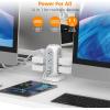 imageTower Power Strip Flat Plug with USB C Ports TESSAN Long Flat Extension Cord with Multiple Outlets Charging Station with Surge Protection Office Desk Supplies Dorm Essentials
