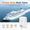 imageUSB C Charger Block 20W PD TESSAN Foldable Wall Charger with 4 USB Ports and 4 AC Outlet Extender Multi Charging Station for Cruise Home Office Dorm Room Essentials WhiteWhite
