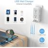 imageUSB Plug Adapter for Wall Outlet TESSAN Outlet Extender with USB C 7 AC Multi Plug Wall Charger 4 Sided Design for Cruise Home Office Dorm Room Essentials Grey2USB A  1USB C